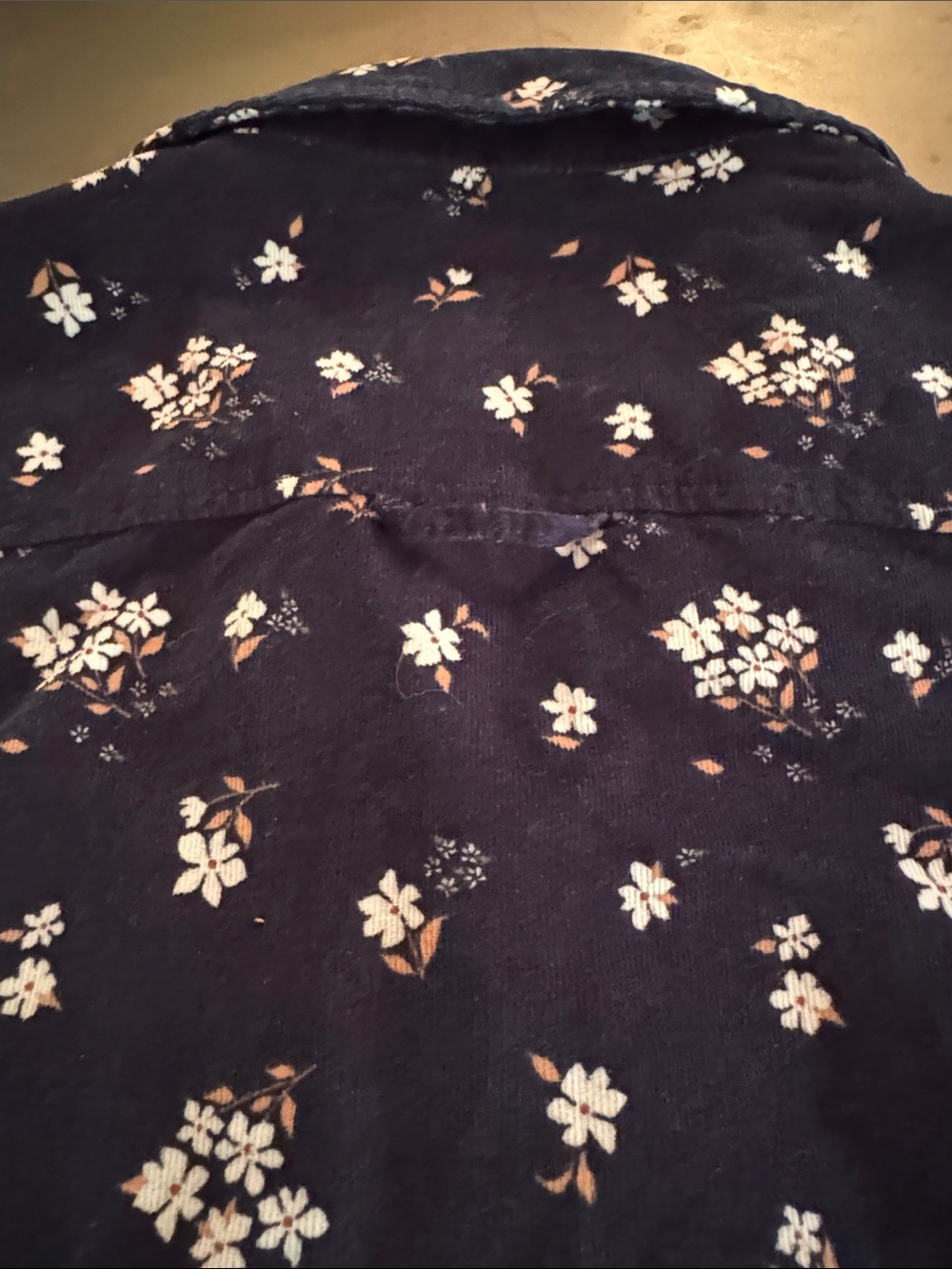 JACHS Girlfriend Navy Floral Corduroy Button-Up Shirt - Picture 6 of 7
